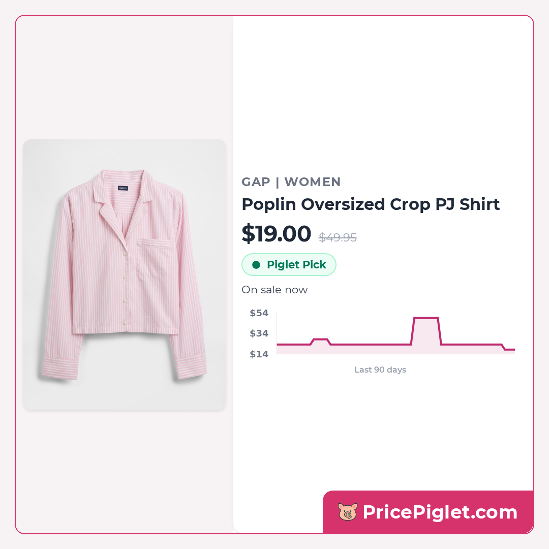 Poplin Oversized Crop PJ Shirt