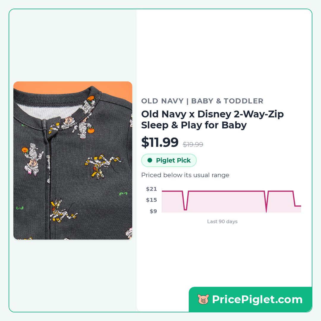 Old Navy x Disney 2-Way-Zip Sleep & Play for Baby