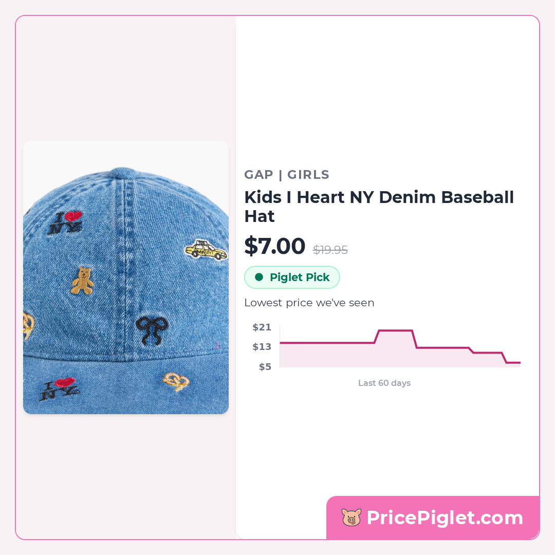 Kids I Heart NY Denim Baseball Hat