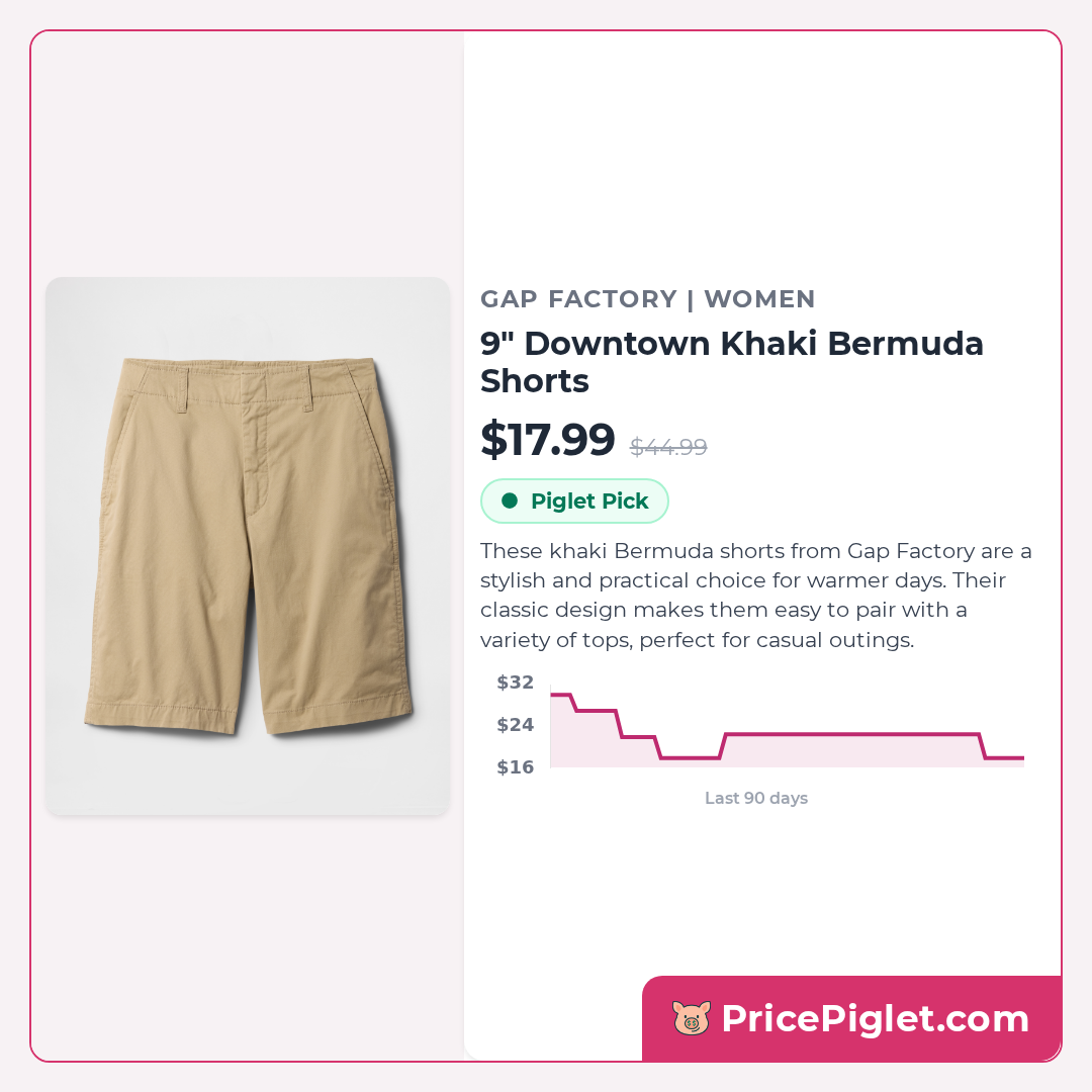 9" Downtown Khaki Bermuda Shorts