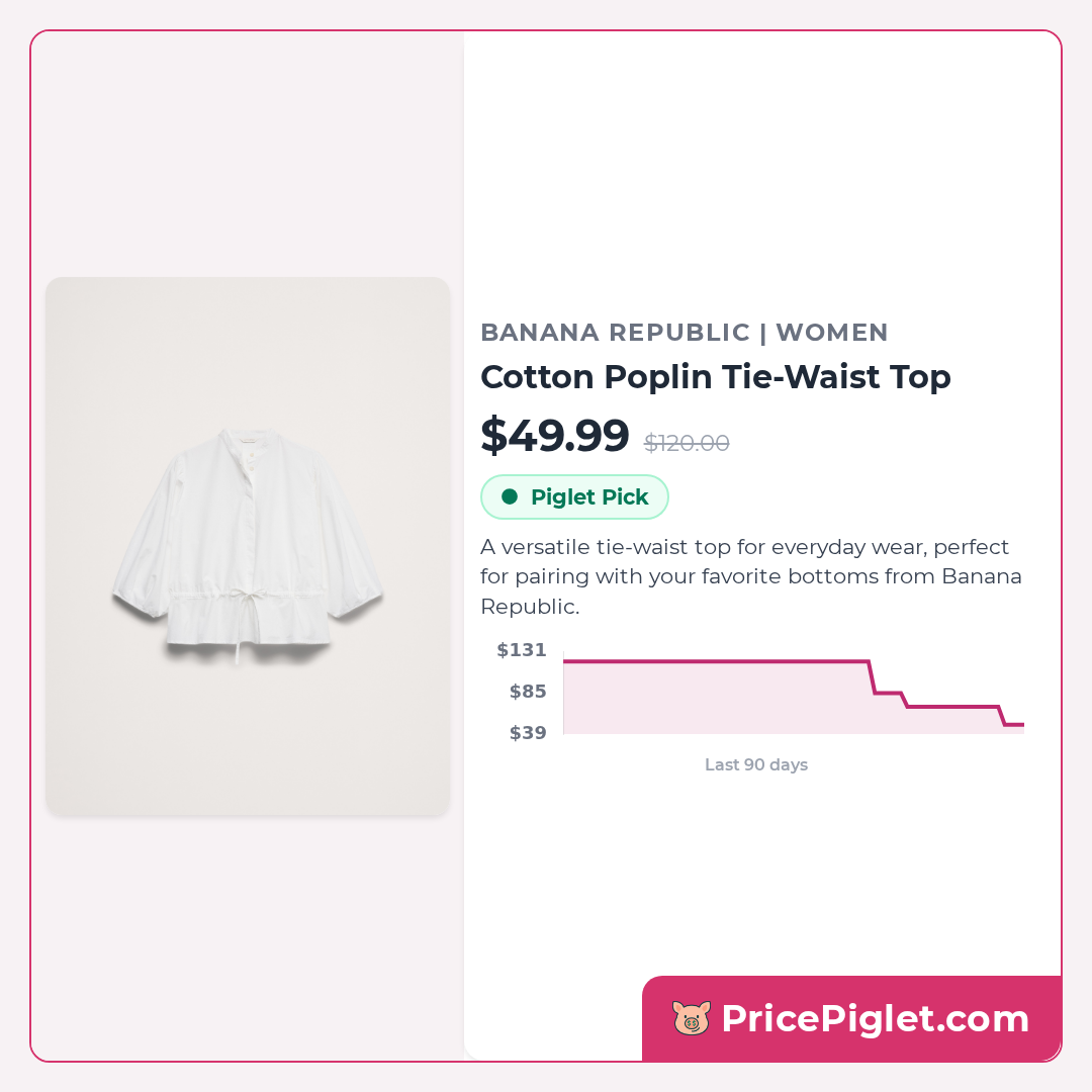 Cotton Poplin Tie-Waist Top