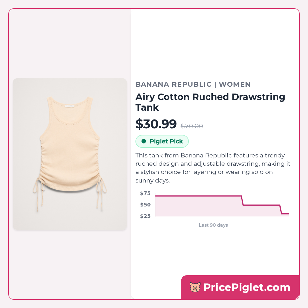 Airy Cotton Ruched Drawstring Tank
