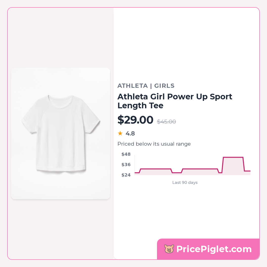 Athleta Girl Power Up Sport Length Tee