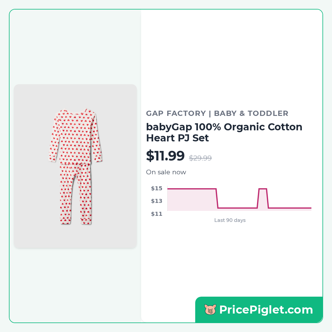 babyGap 100% Organic Cotton Heart PJ Set