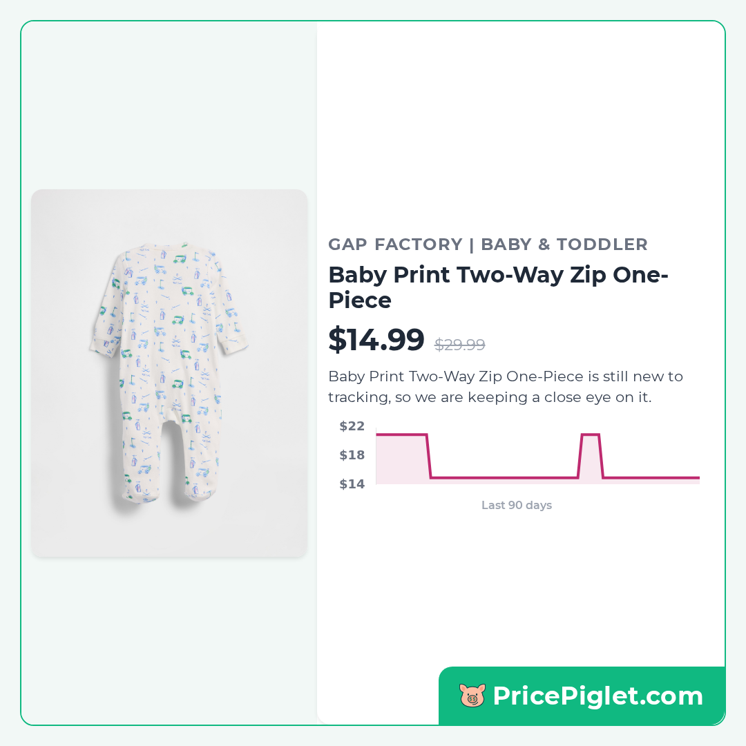 Baby Print Two-Way Zip One-Piece