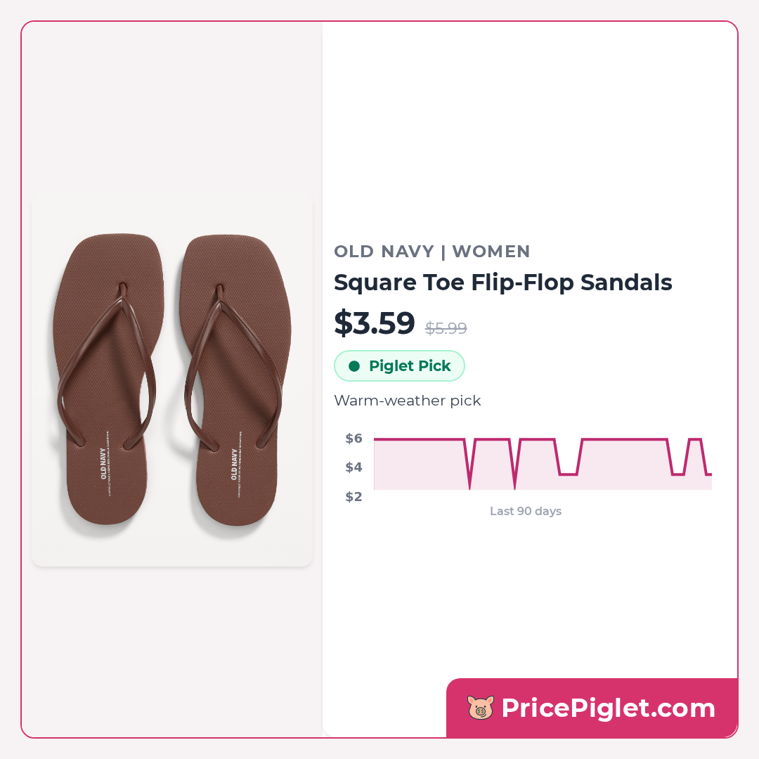 Square Toe Flip-Flop Sandals