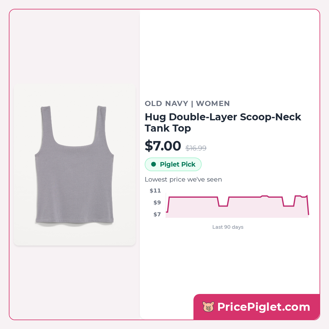 Hug Double-Layer Scoop-Neck Tank Top