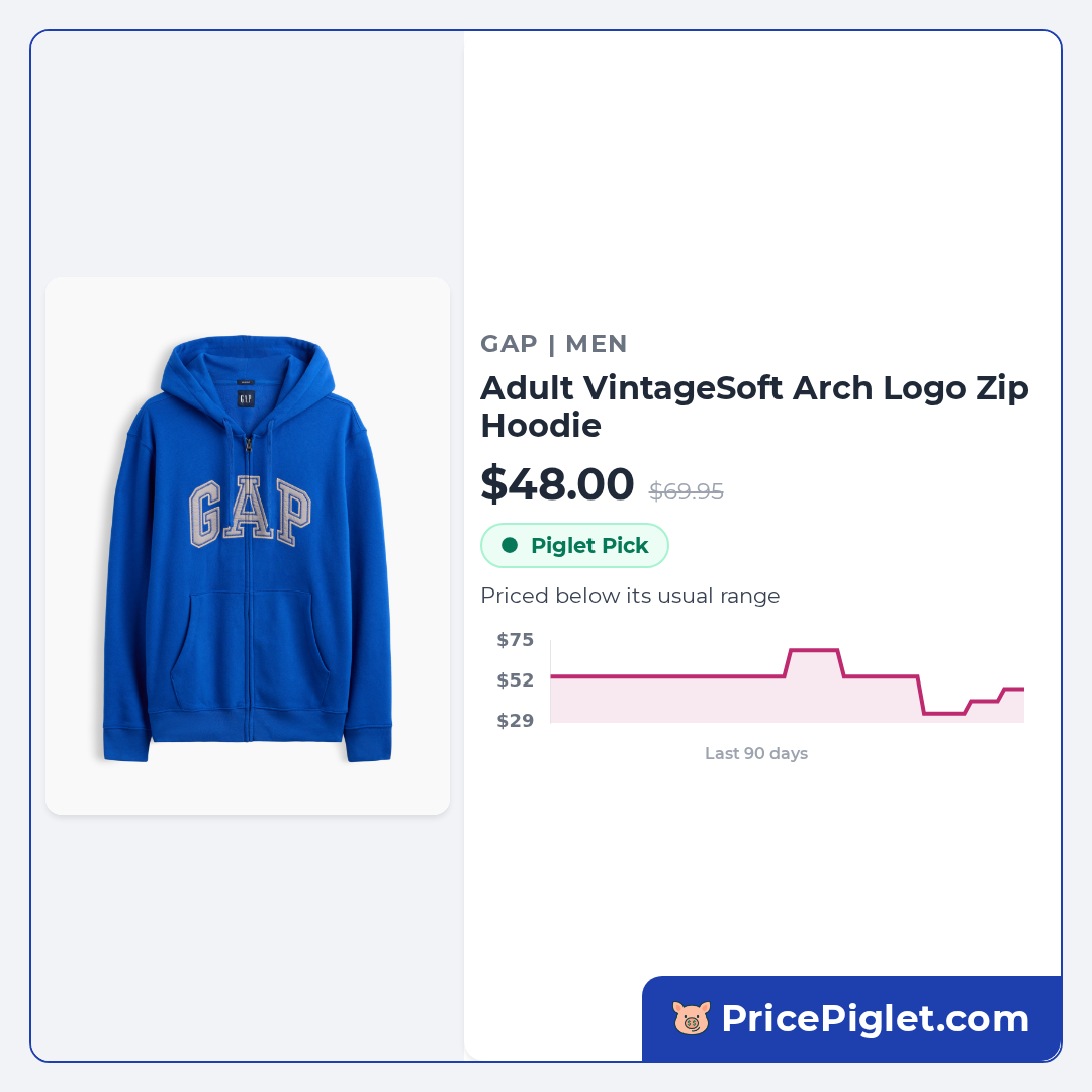 Adult VintageSoft Arch Logo Zip Hoodie
