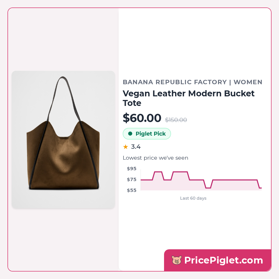 Vegan Leather Modern Bucket Tote
