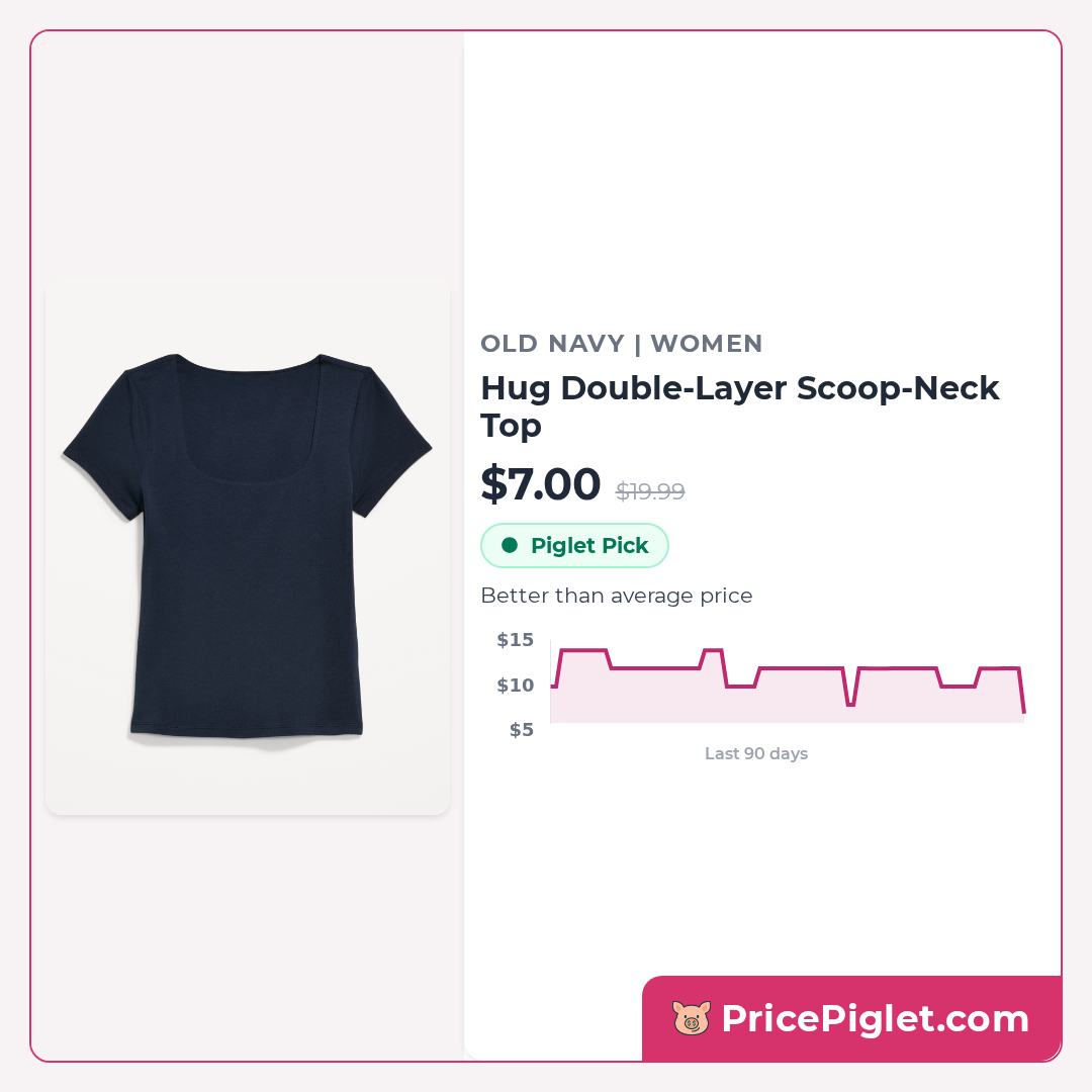 Hug Double-Layer Scoop-Neck Top