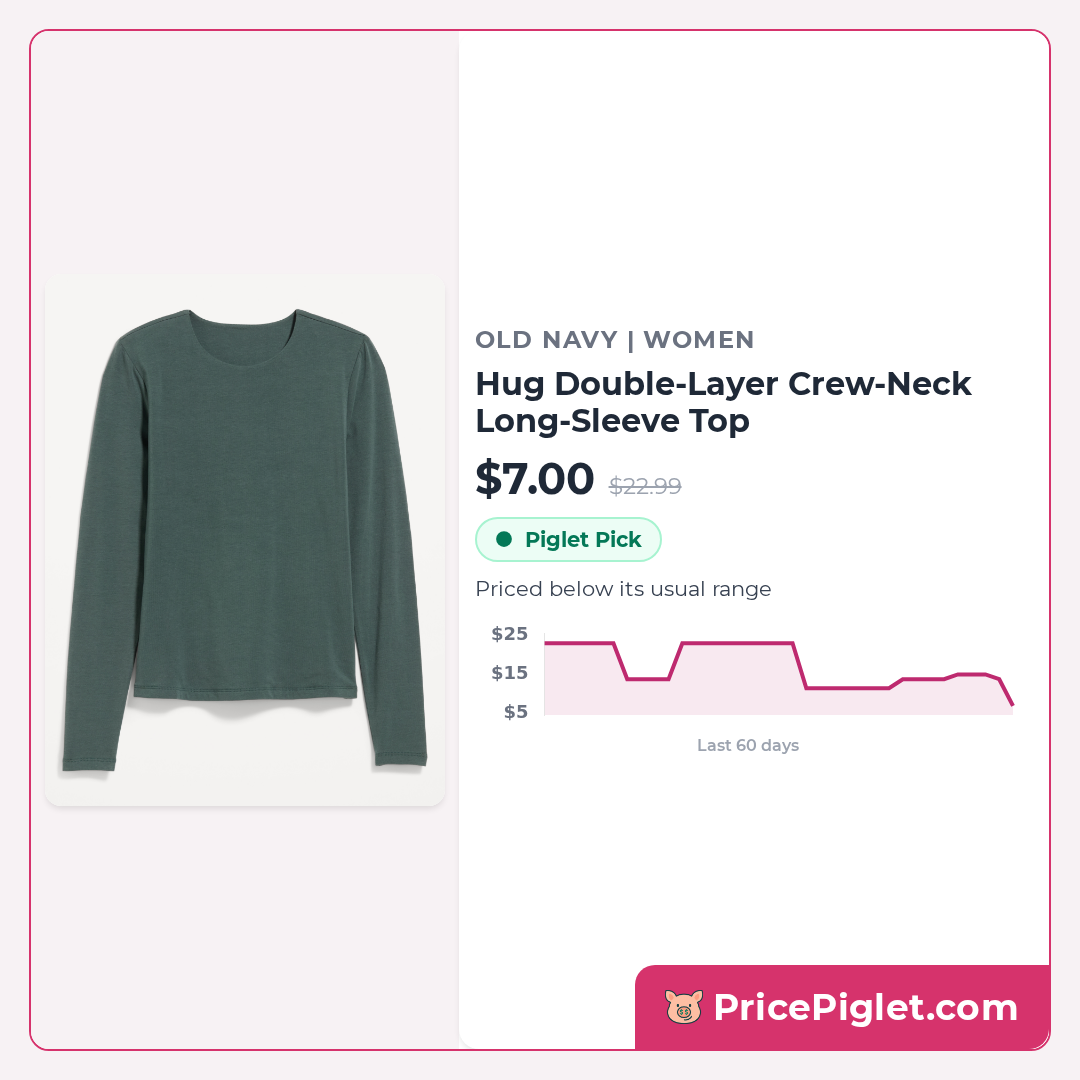 Hug Double-Layer Crew-Neck Long-Sleeve Top