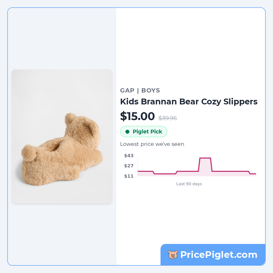 Kids Brannan Bear Cozy Slippers