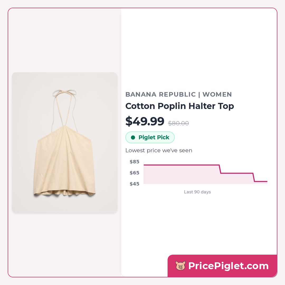 Cotton Poplin Halter Top