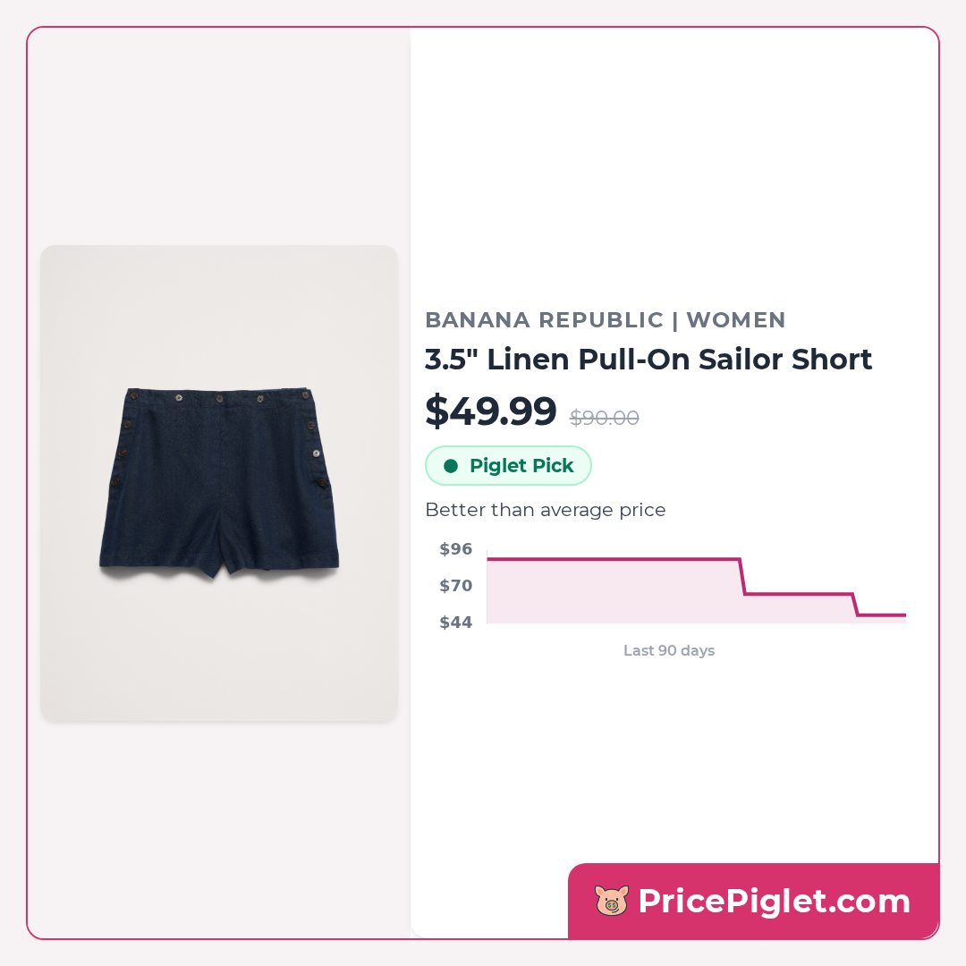 3.5" Linen Pull-On Sailor Short