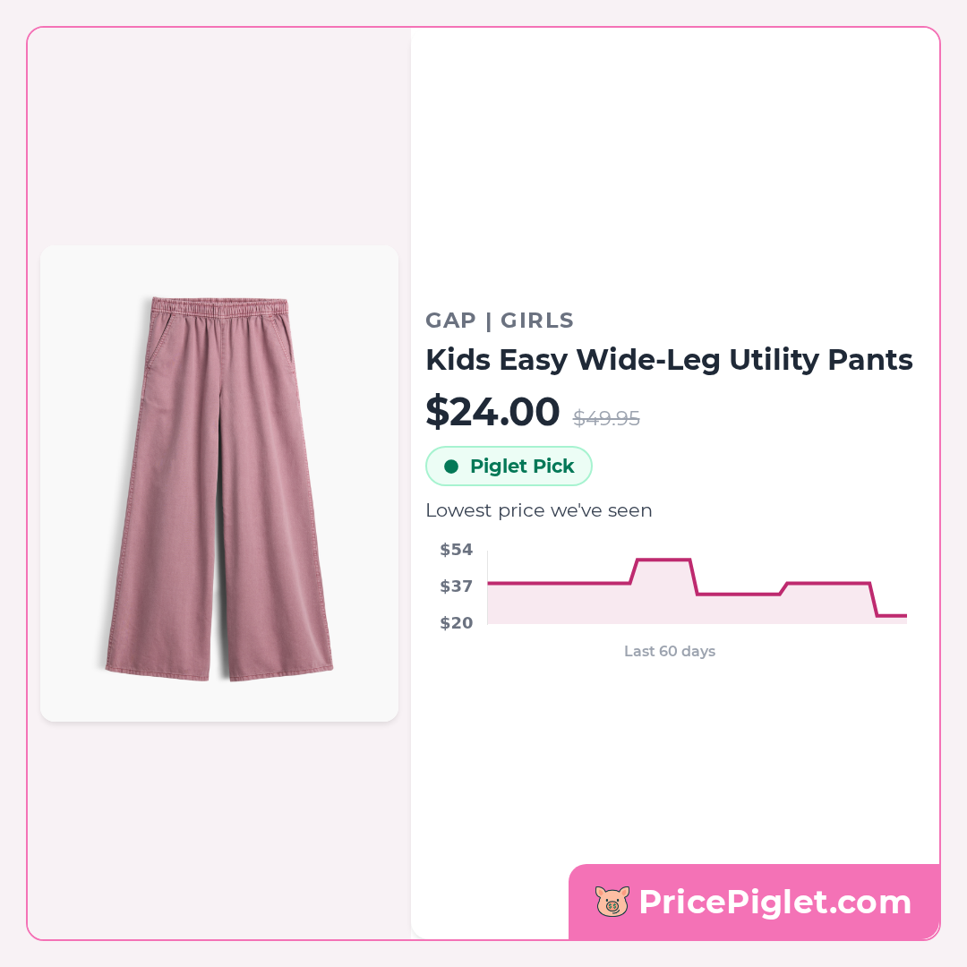 Kids Easy Wide-Leg Utility Pants