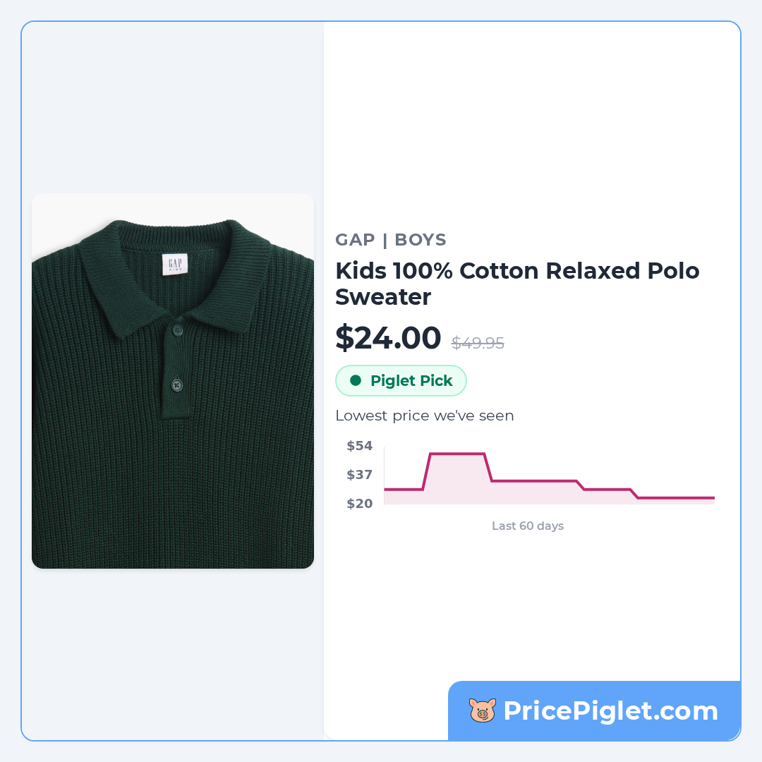 Kids 100% Cotton Relaxed Polo Sweater