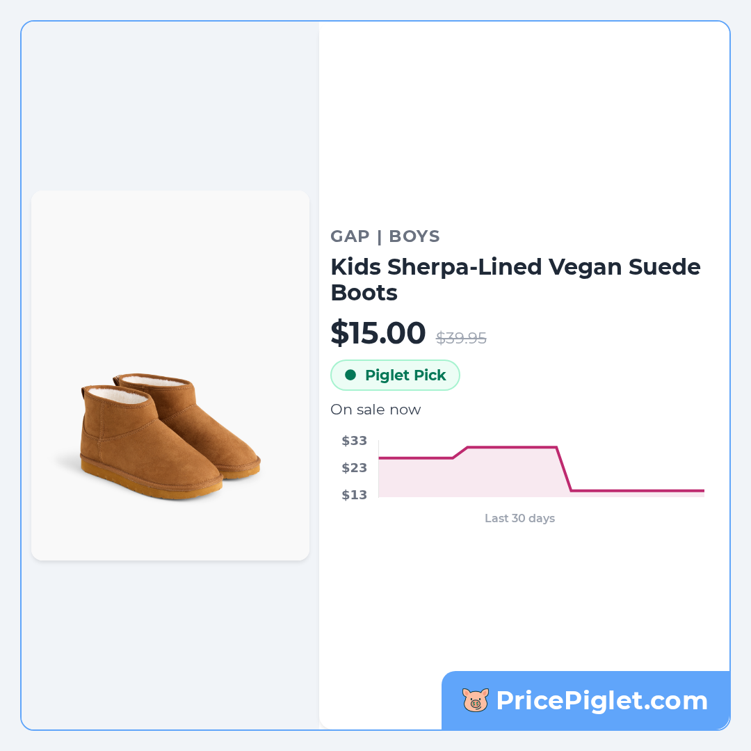 Kids Sherpa-Lined Vegan Suede Boots