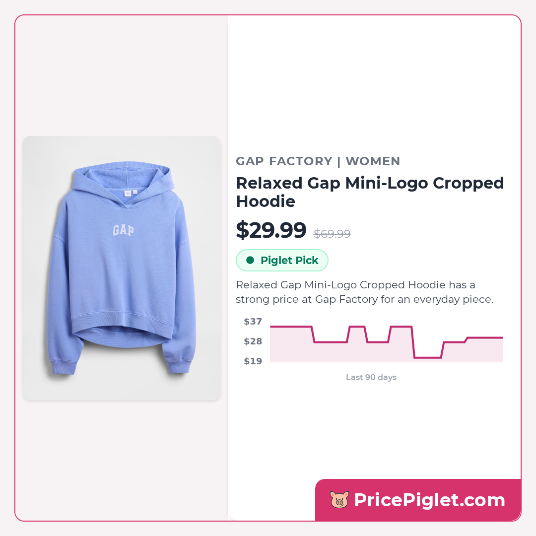 Relaxed Gap Mini-Logo Cropped Hoodie