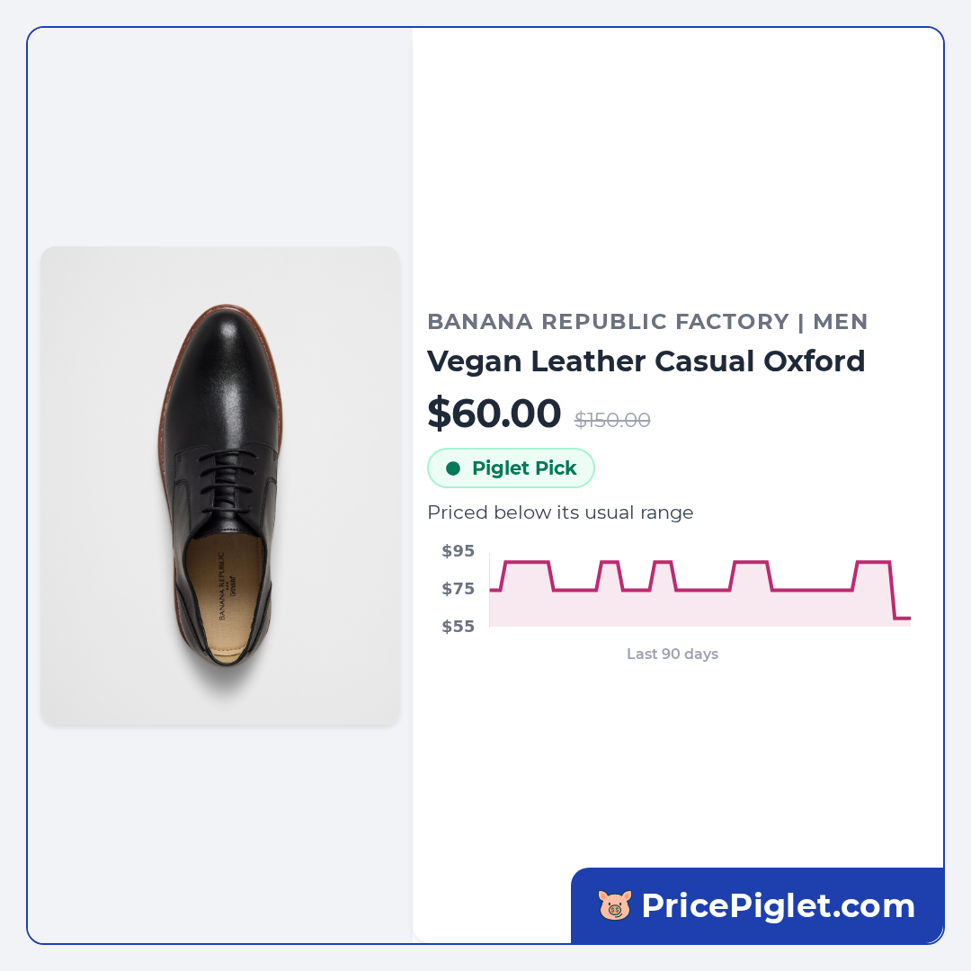 Vegan Leather Casual Oxford