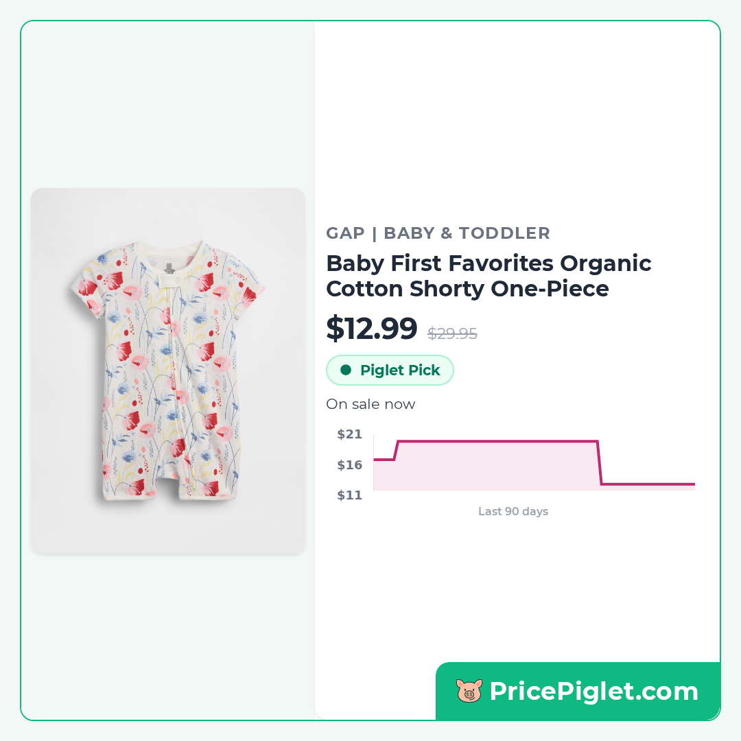 Baby First Favorites Organic Cotton Shorty One-Piece