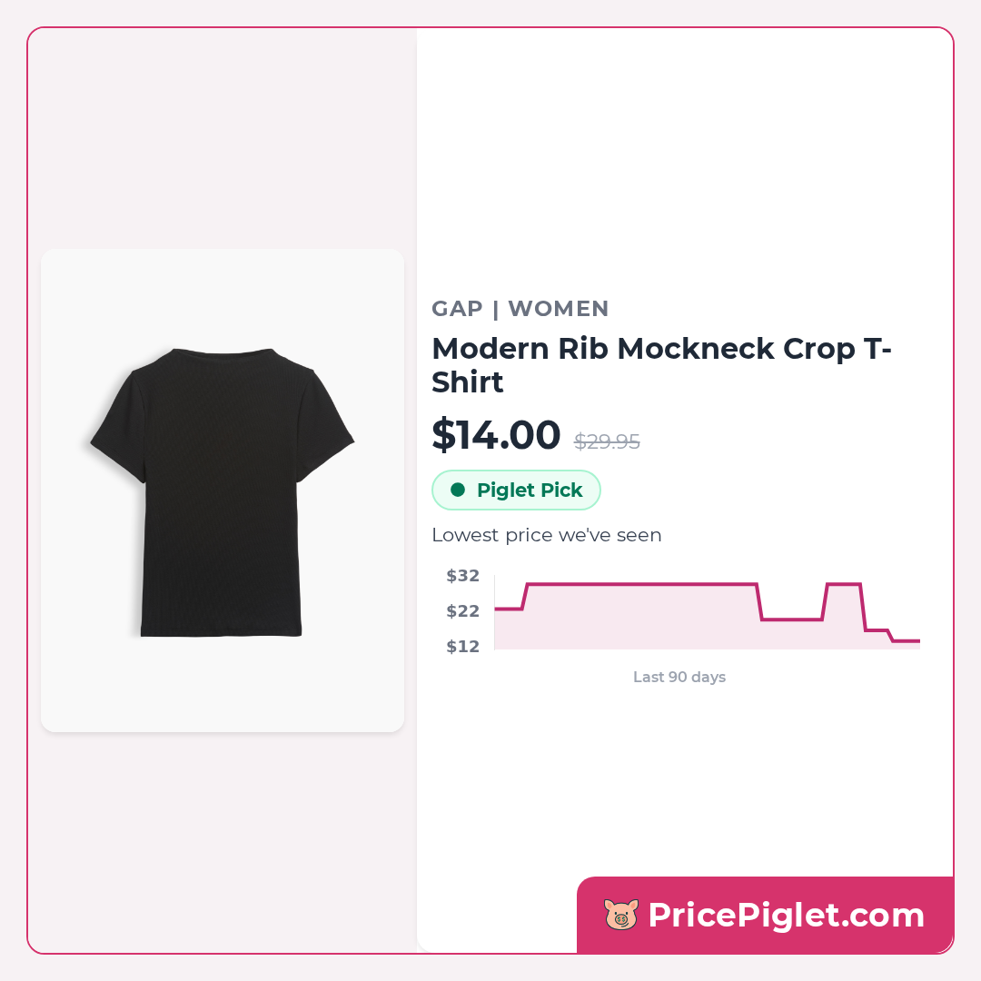Modern Rib Mockneck Crop T-Shirt