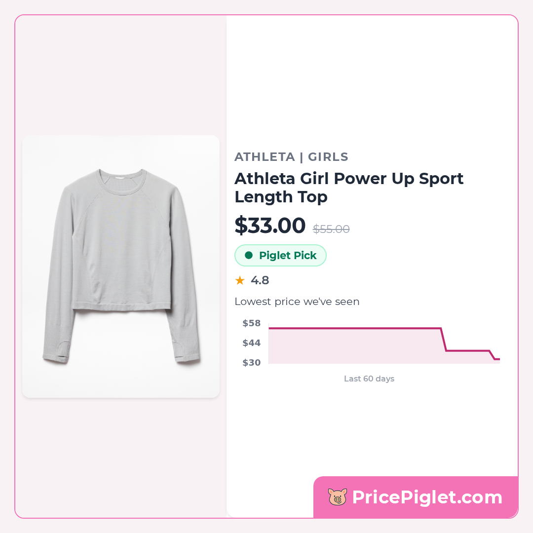 Athleta Girl Power Up Sport Length Top