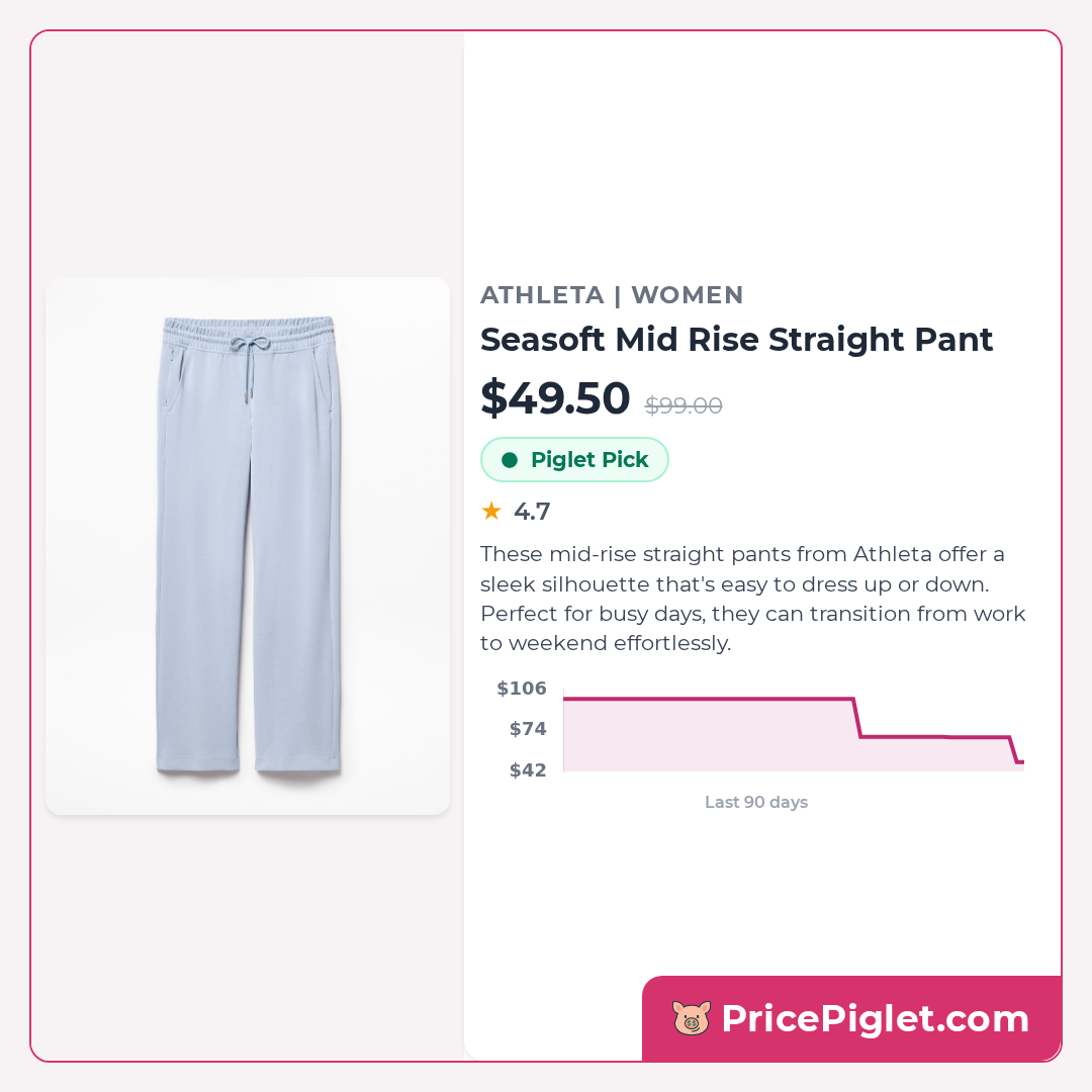 Seasoft Mid Rise Straight Pant