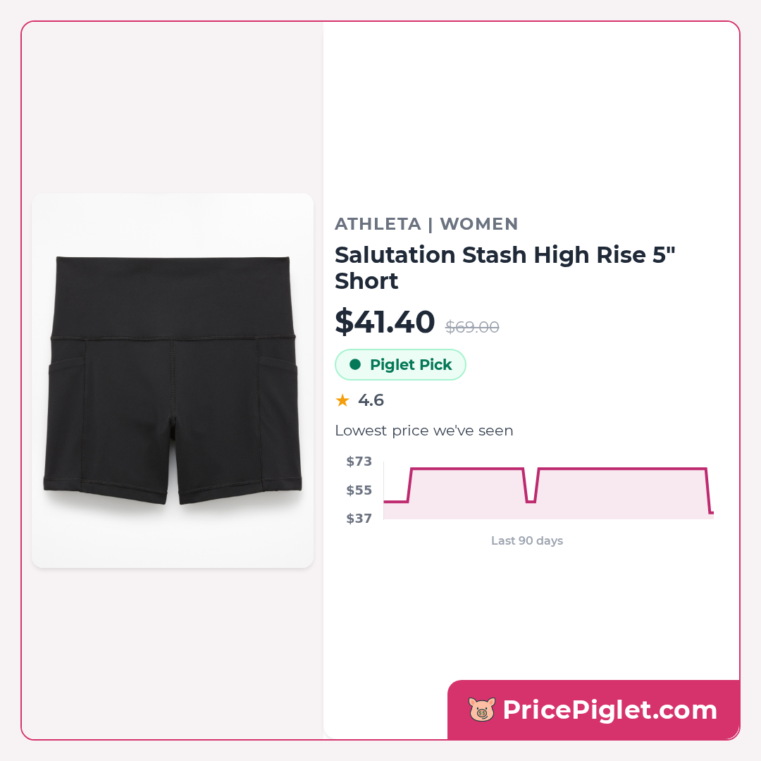 Salutation Stash High Rise 5" Short