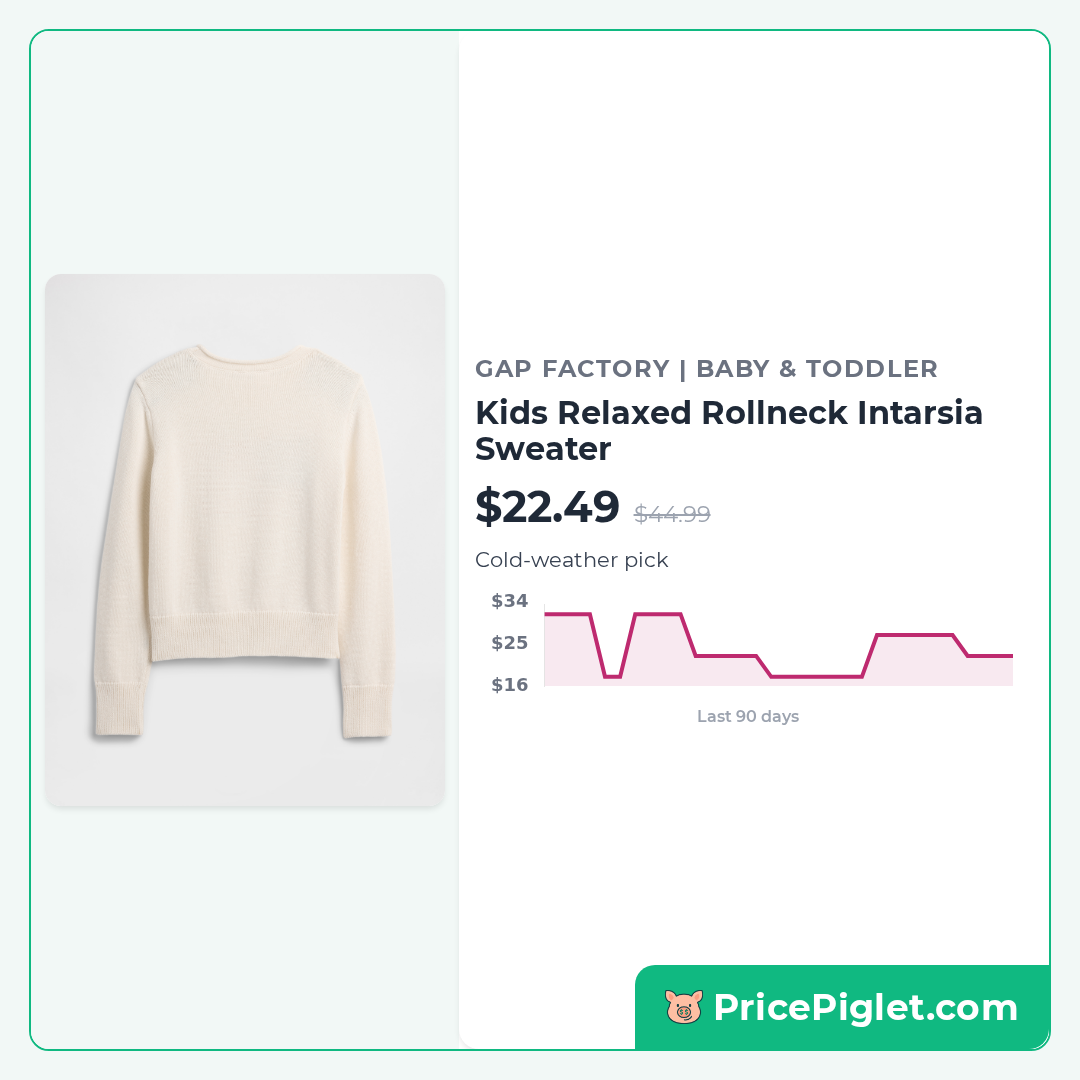 Kids Relaxed Rollneck Intarsia Sweater