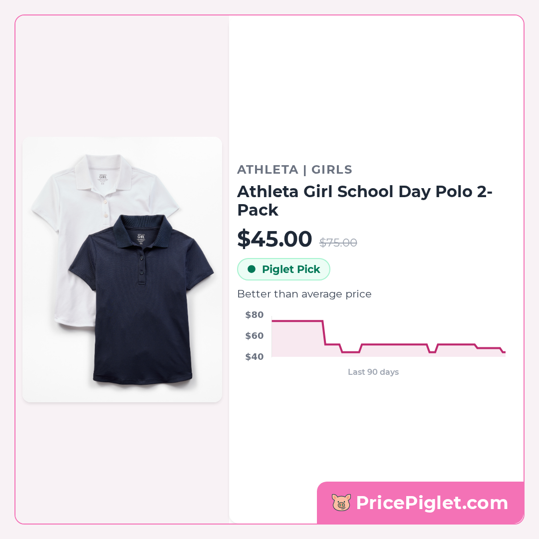 Athleta Girl School Day Polo 2-Pack