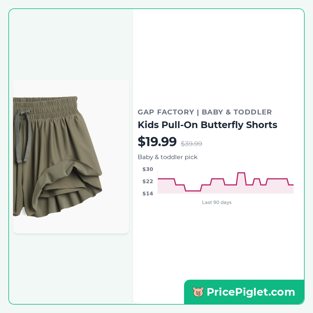Kids Pull-On Butterfly Shorts