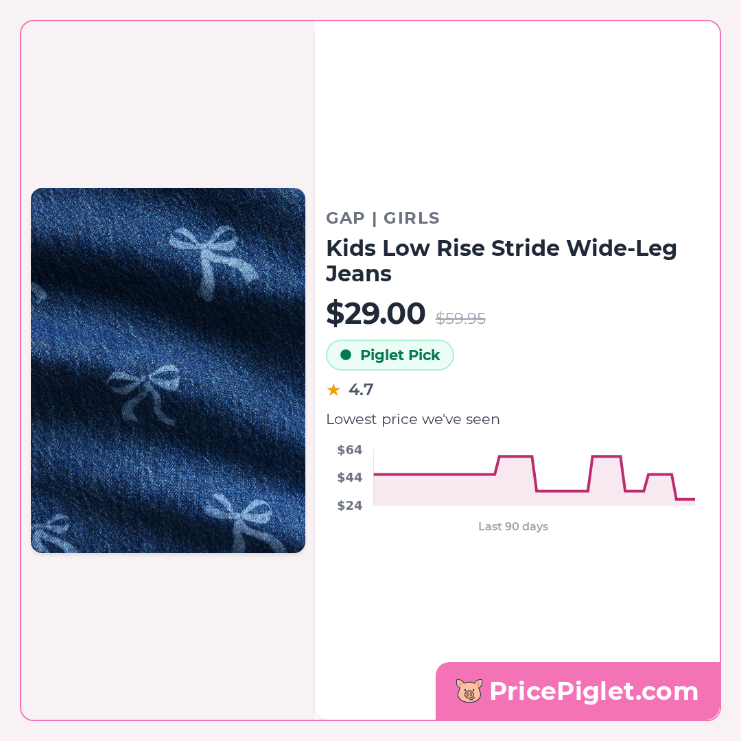 Kids Low Rise Stride Wide-Leg Jeans