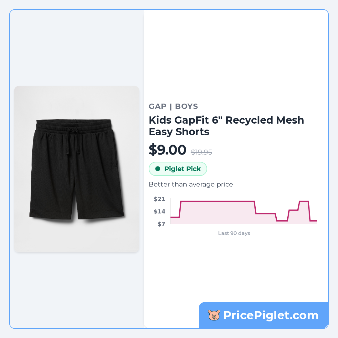 Kids GapFit 6" Recycled Mesh Easy Shorts