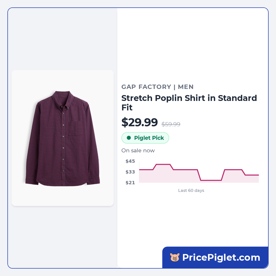 Stretch Poplin Shirt in Standard Fit