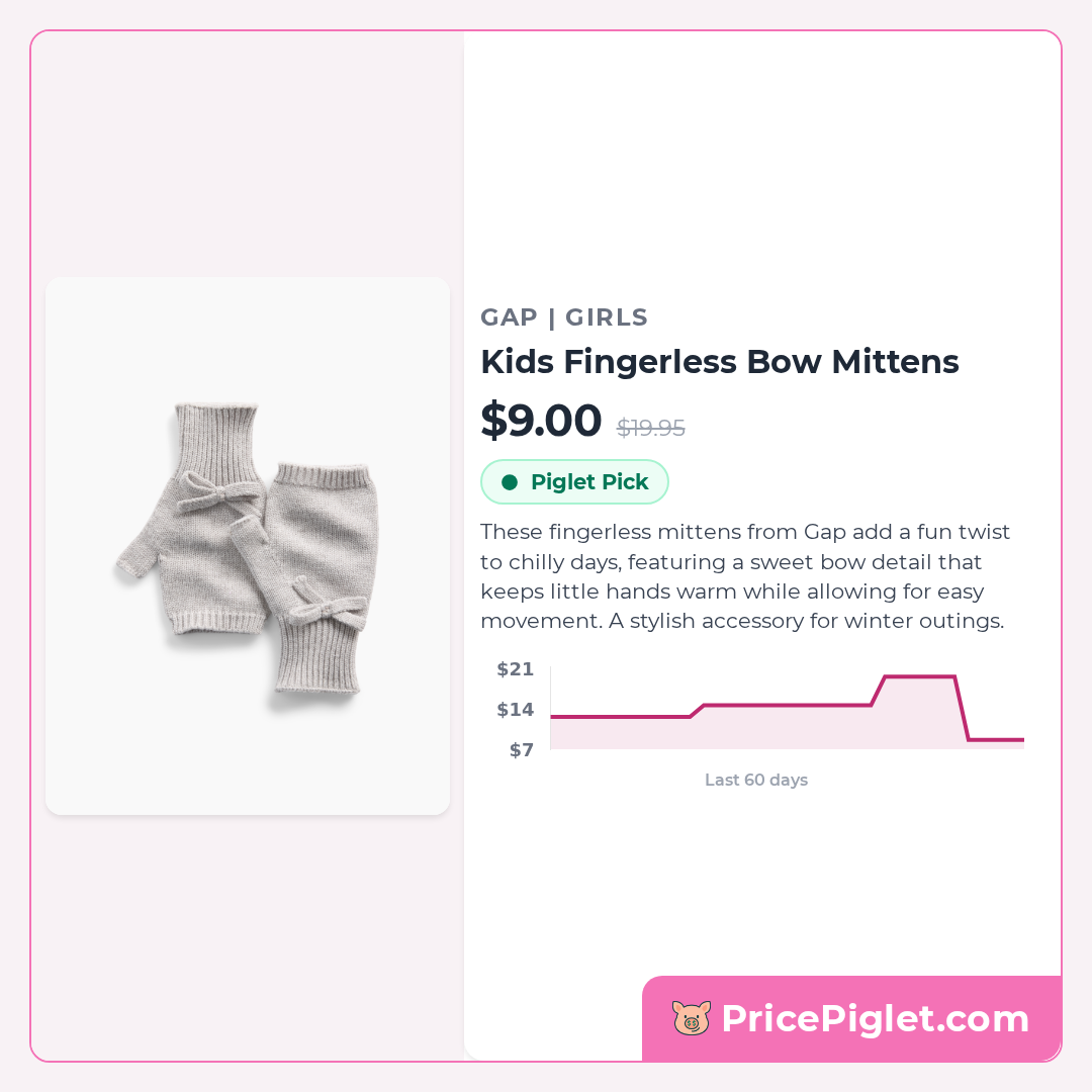 Kids Fingerless Bow Mittens
