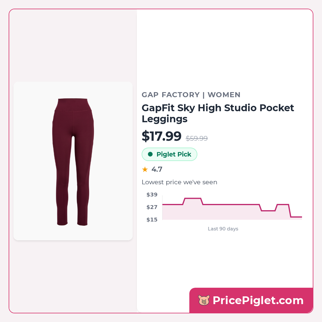 GapFit Sky High Studio Pocket Leggings