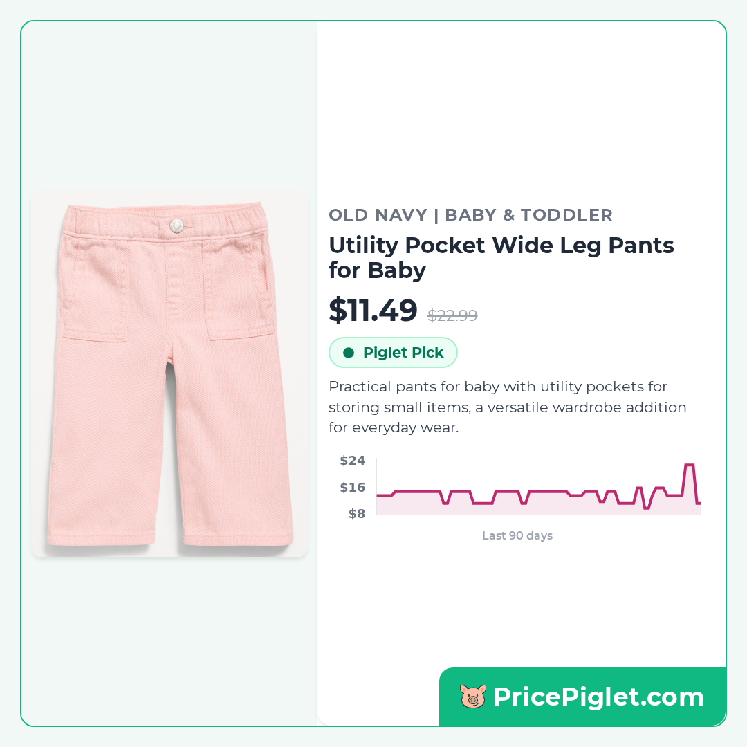 Utility Pocket Wide Leg Pants for Baby