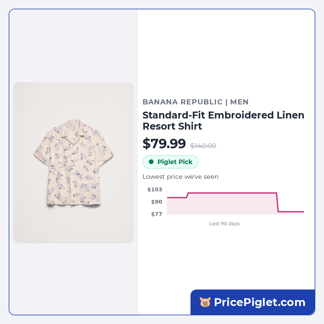 Standard-Fit Embroidered Linen Resort Shirt