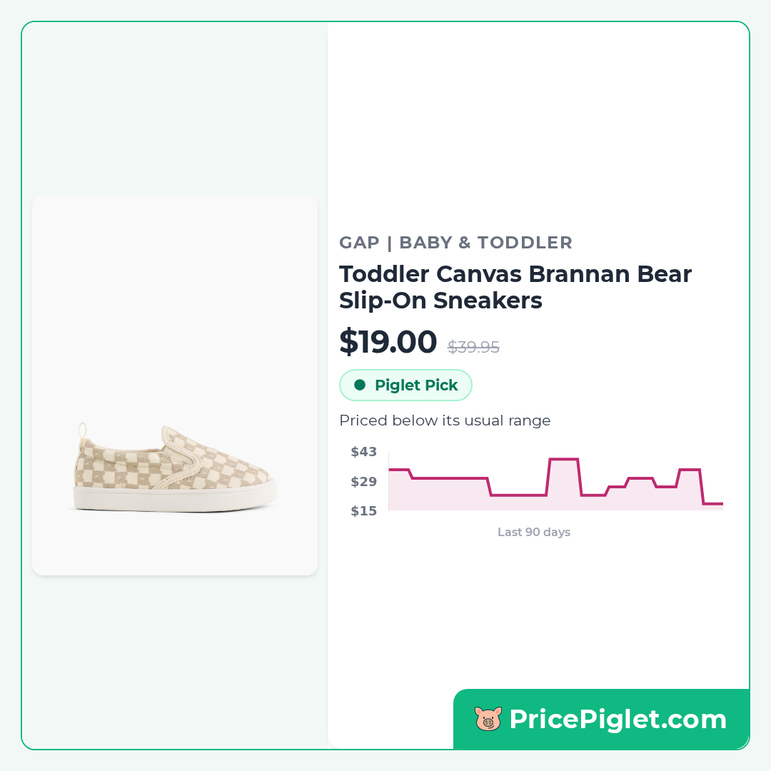 Toddler Canvas Brannan Bear Slip-On Sneakers