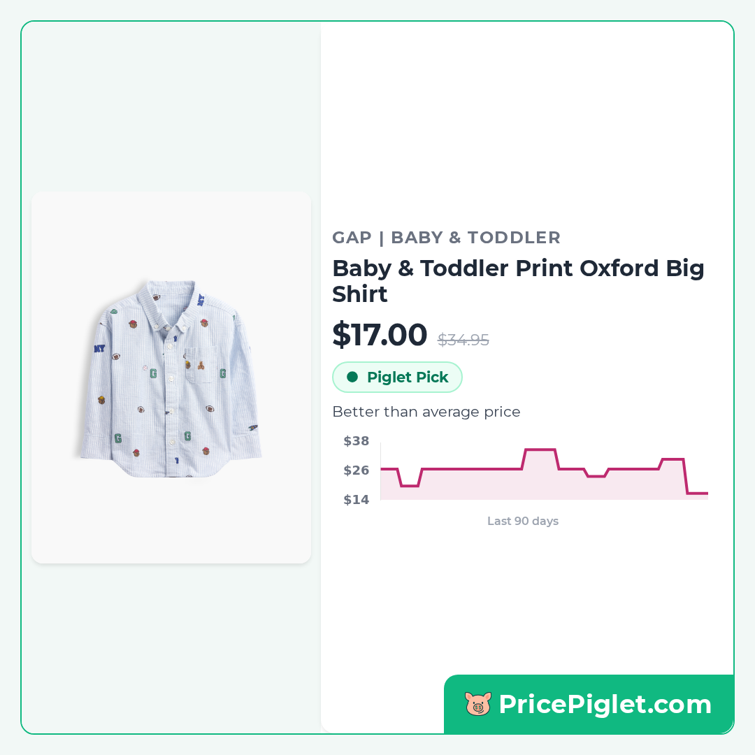 Baby & Toddler Print Oxford Big Shirt