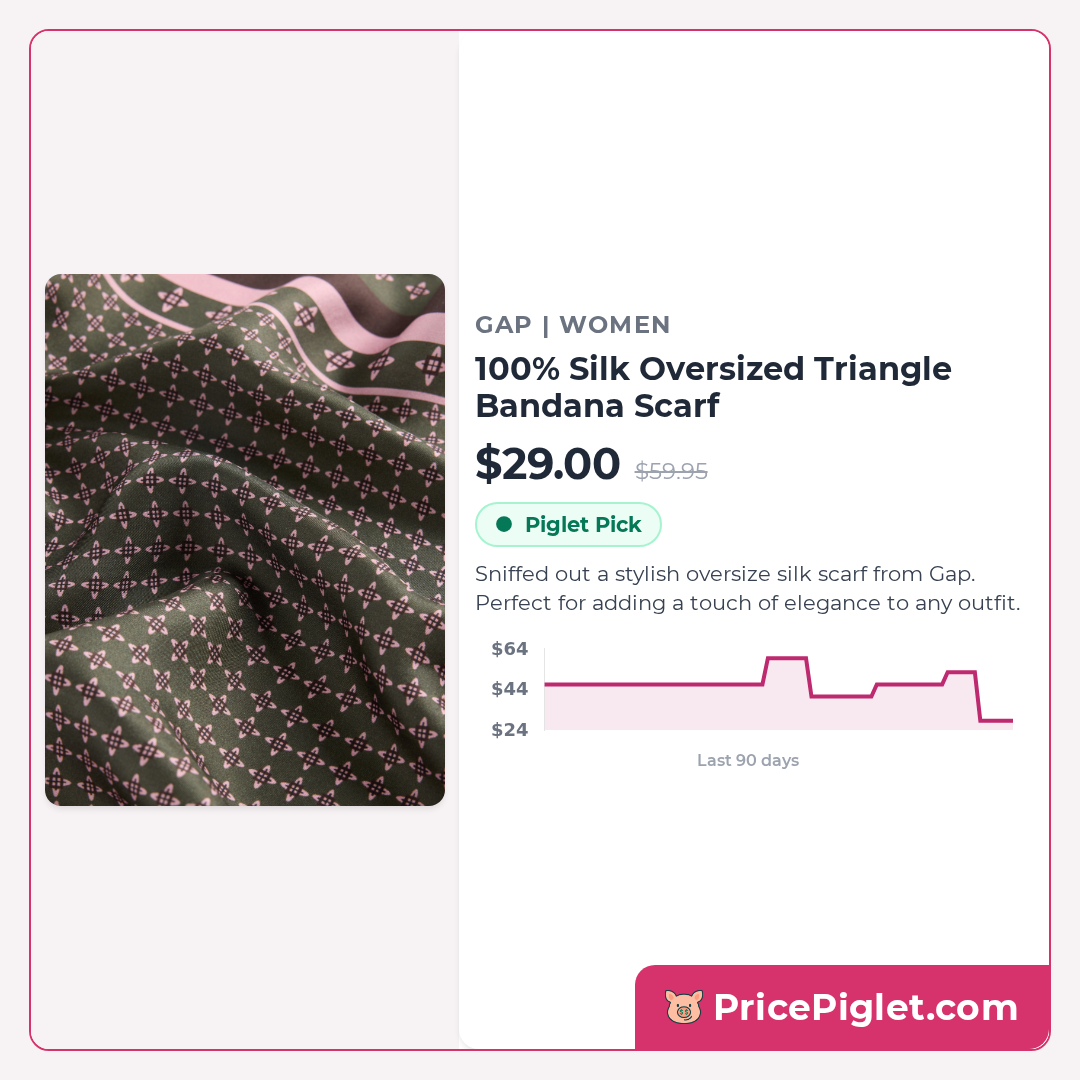 100% Silk Oversized Triangle Bandana Scarf