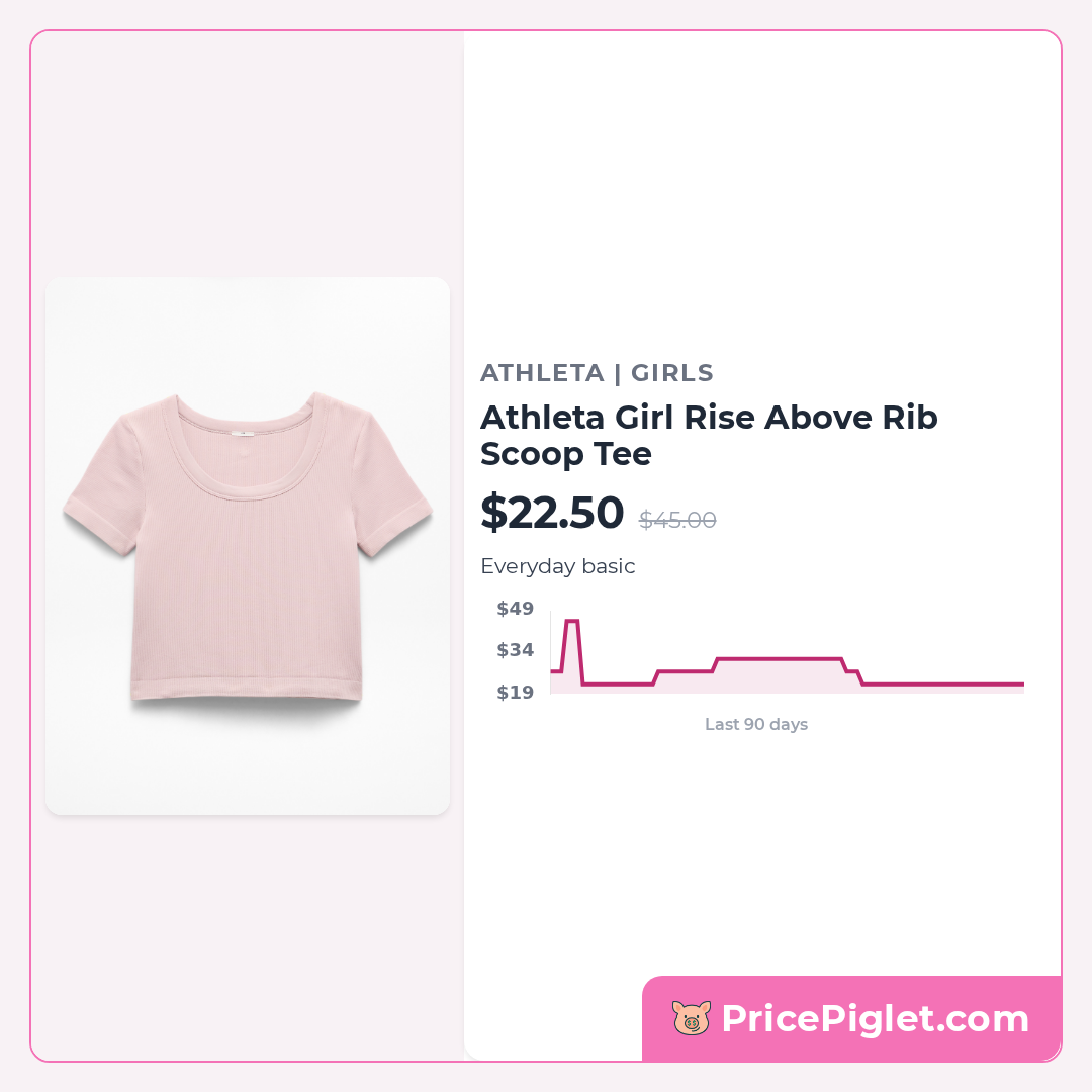 Athleta Girl Rise Above Rib Scoop Tee