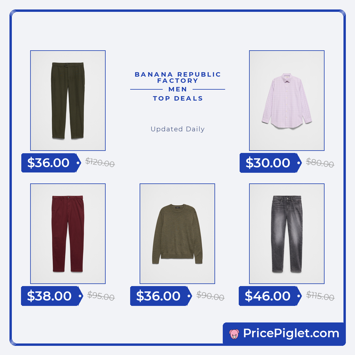 Best Men's Deals at Banana Republic Factory Today