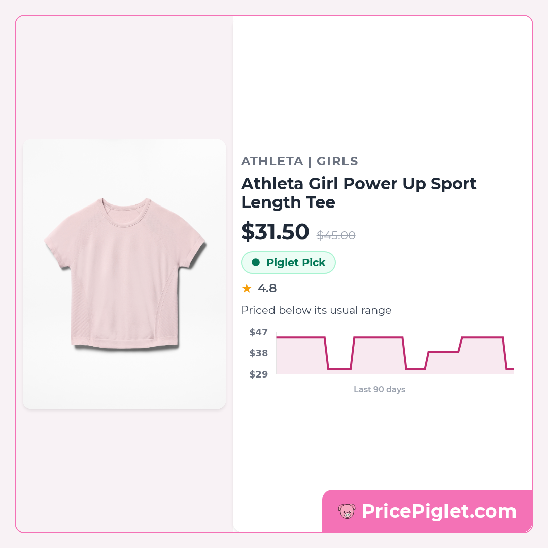 Athleta Girl Power Up Sport Length Tee