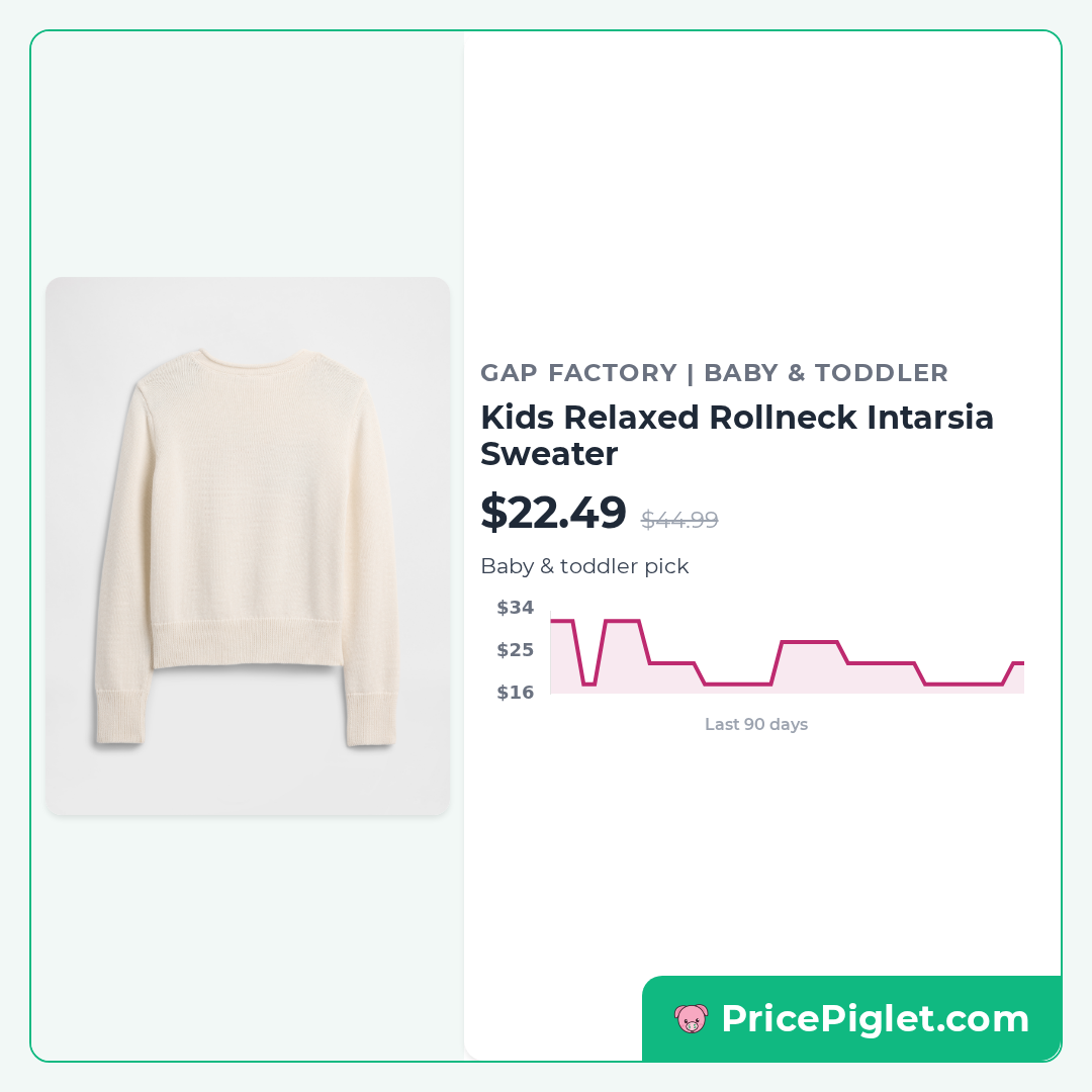 Kids Relaxed Rollneck Intarsia Sweater