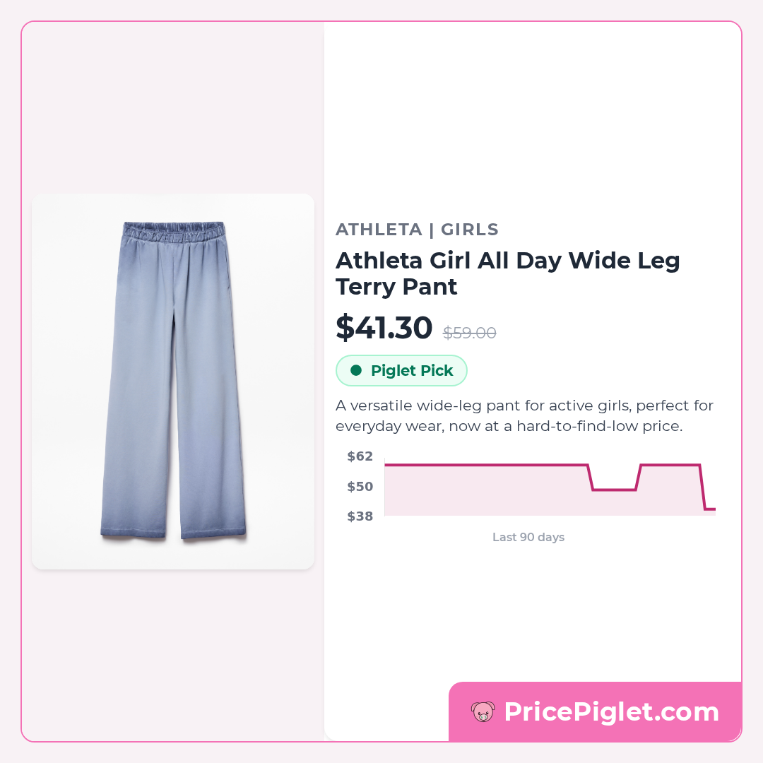 Athleta Girl All Day Wide Leg Terry Pant