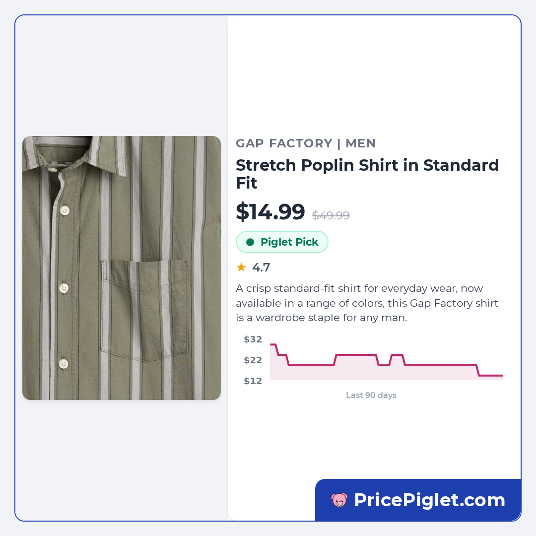 Stretch Poplin Shirt in Standard Fit