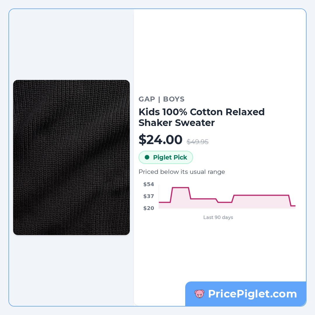 Kids 100% Cotton Relaxed Shaker Sweater
