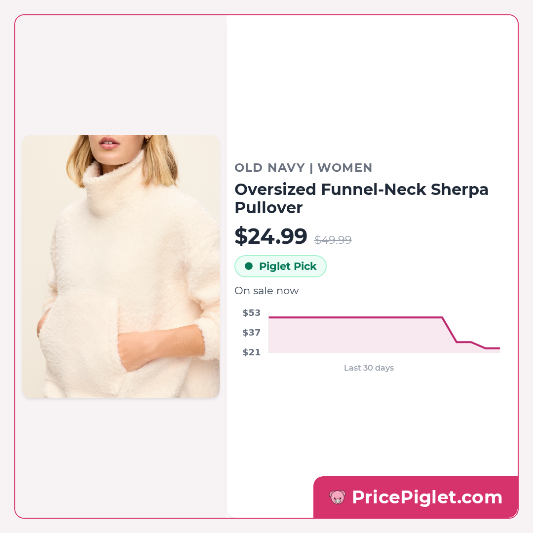 Oversized Funnel-Neck Sherpa Pullover