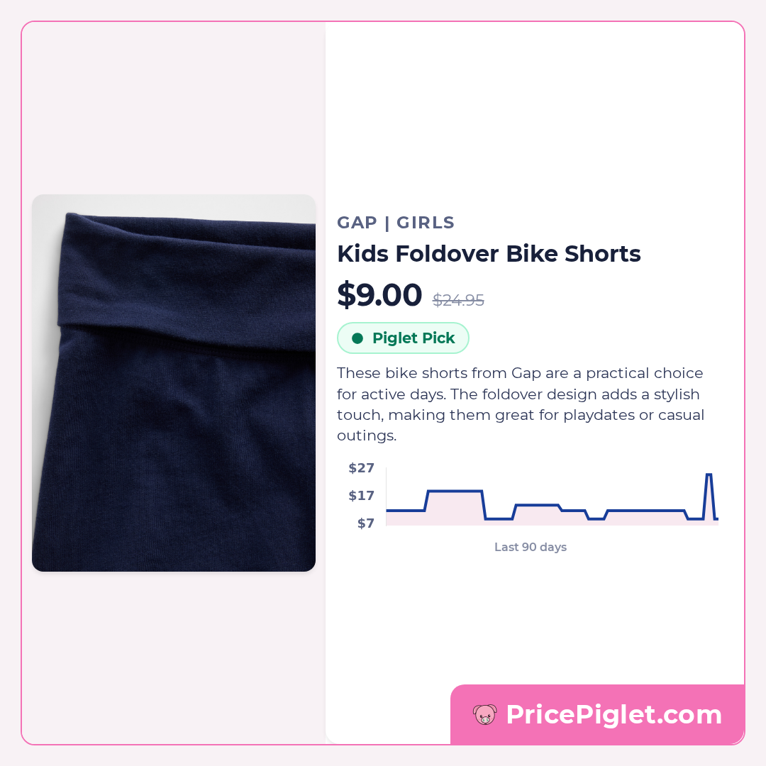 Kids Foldover Bike Shorts